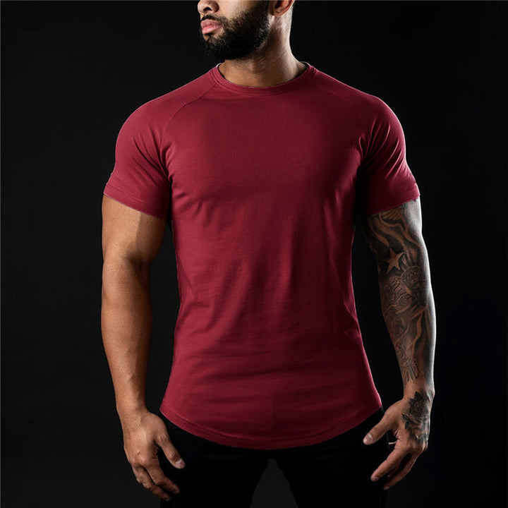 Mens Slim Fit T-Shirt Polyester Blend Short Sleeve