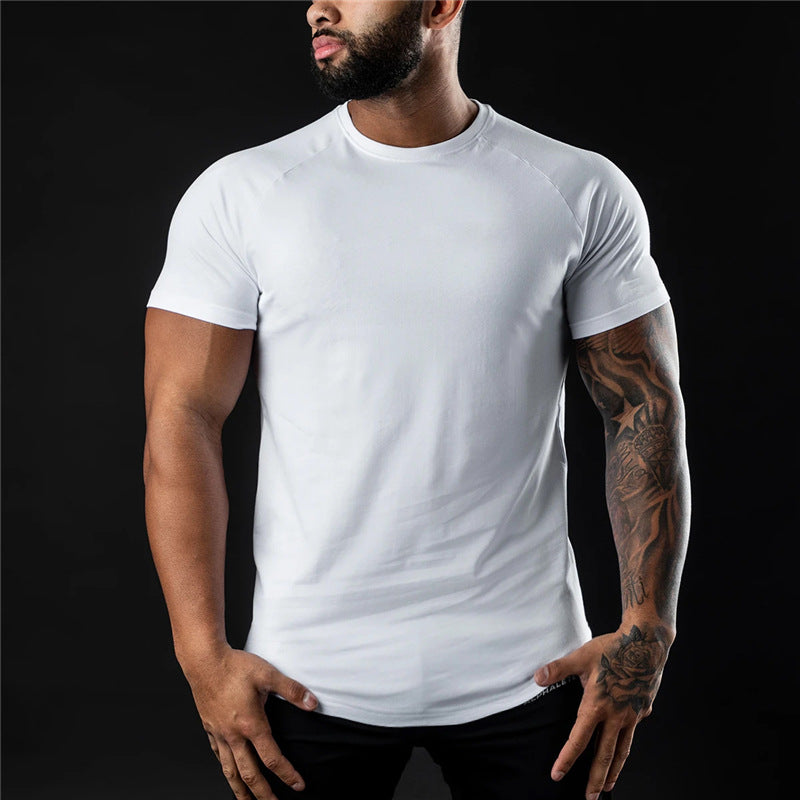 Mens Slim Fit T-Shirt Polyester Blend Short Sleeve - BritishMode