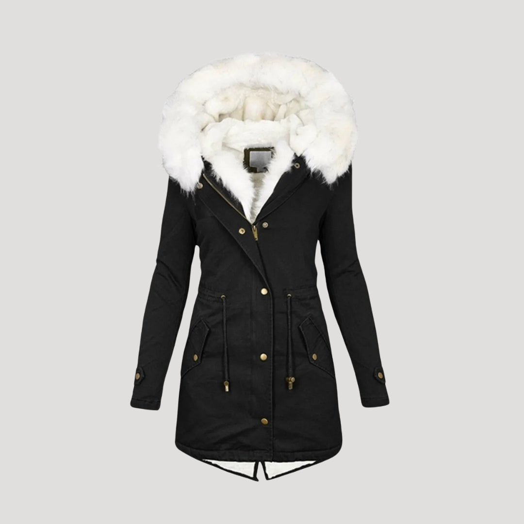 Womens Parka Coat Fur-Lined Insulated Warm Fit