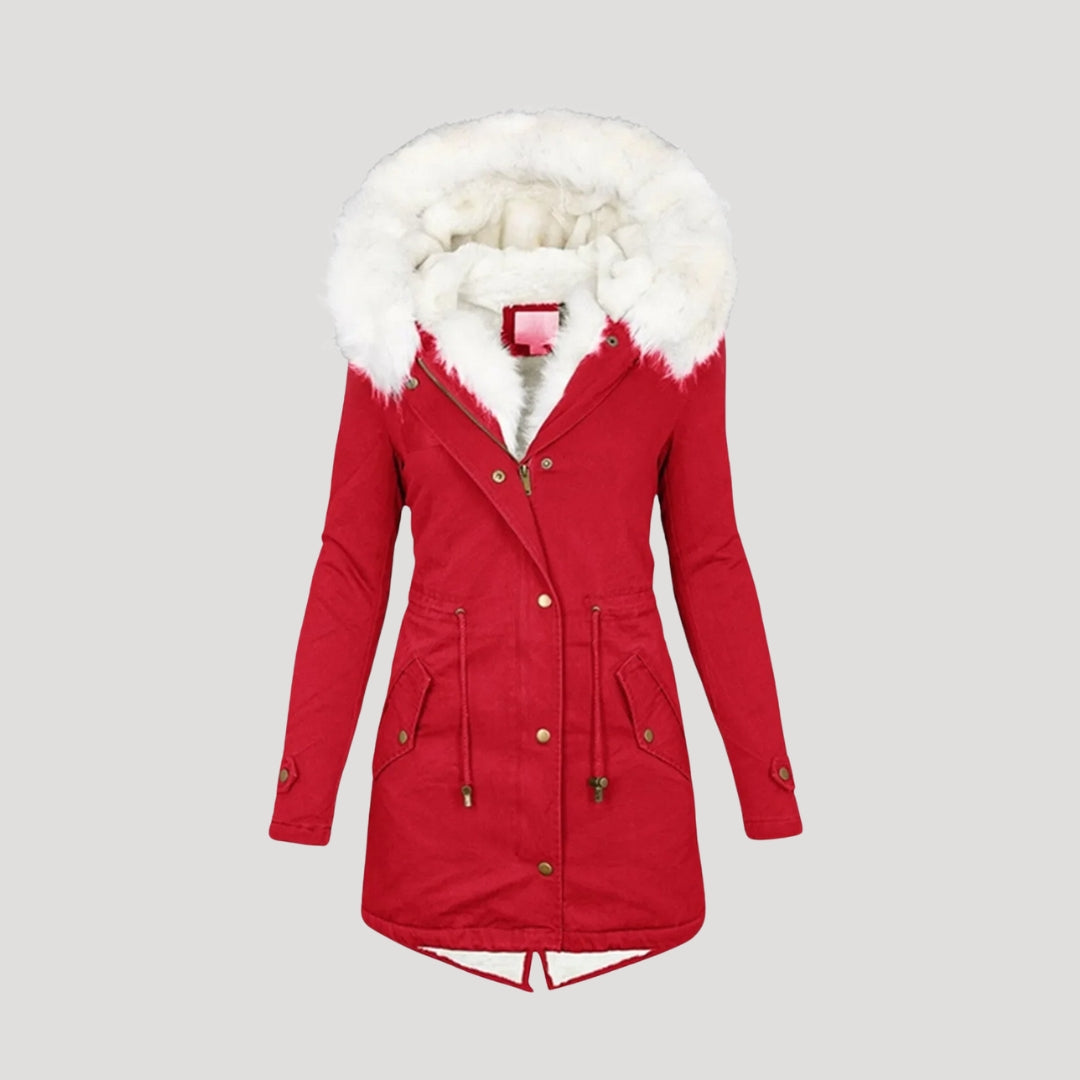 Womens Parka Coat Fur-Lined Insulated Warm Fit