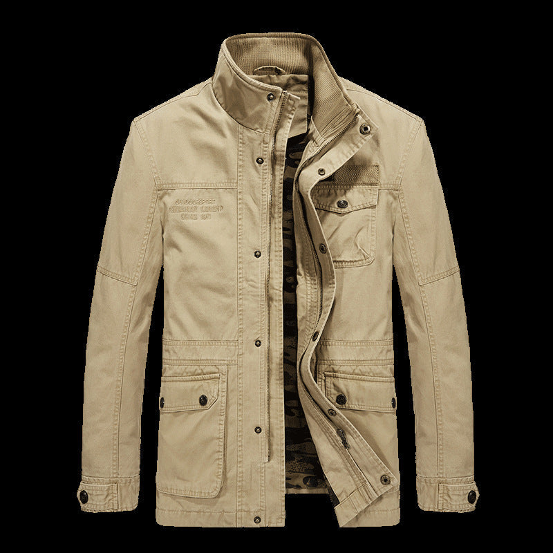 Mens Cargo Jacket Multi-Pocket Durable Fit - BritishMode