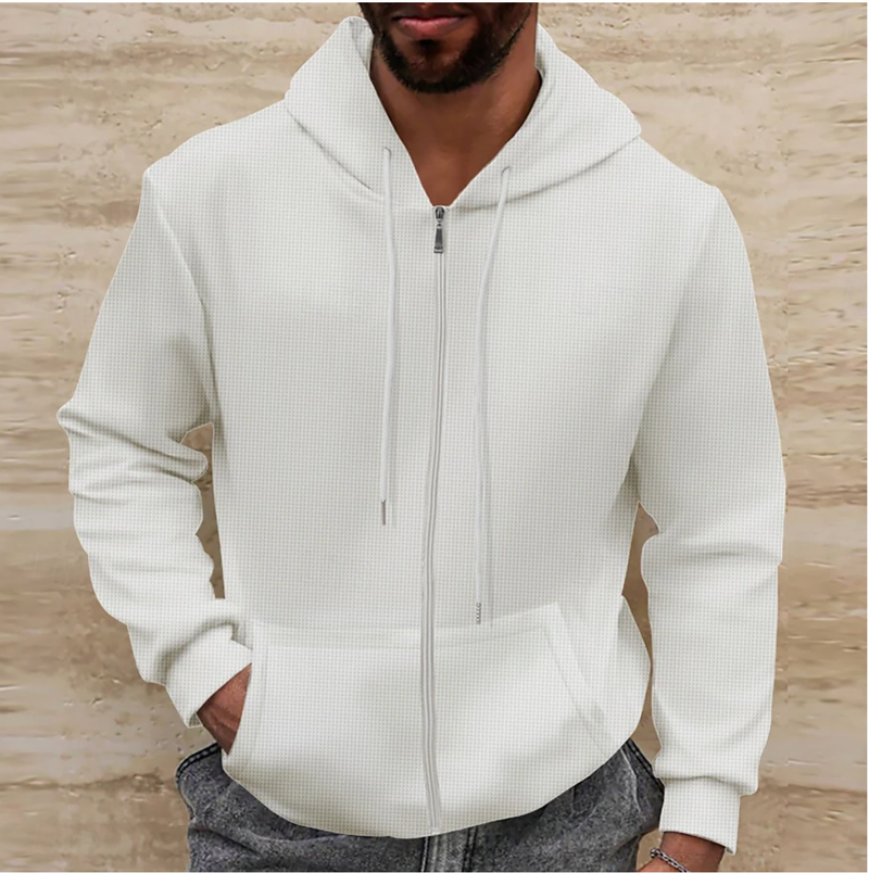 Mens Zip-Up Hoodie with Zipper Closure