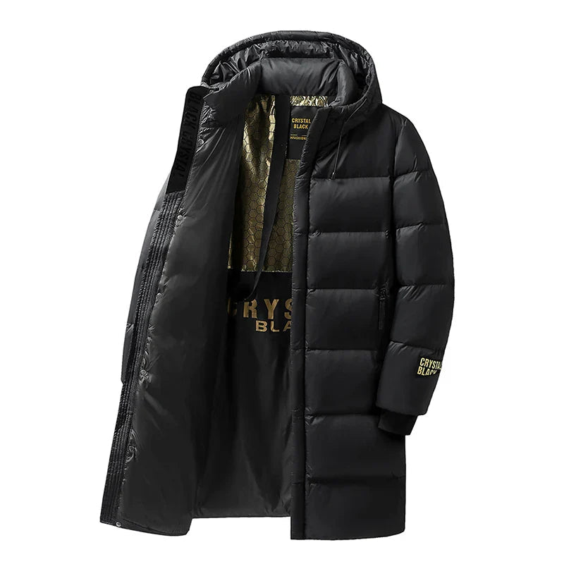 Mens Insulated Long Down Coat Winter Warm - BritishMode