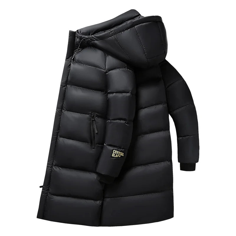 Mens Insulated Long Down Coat Winter Warm