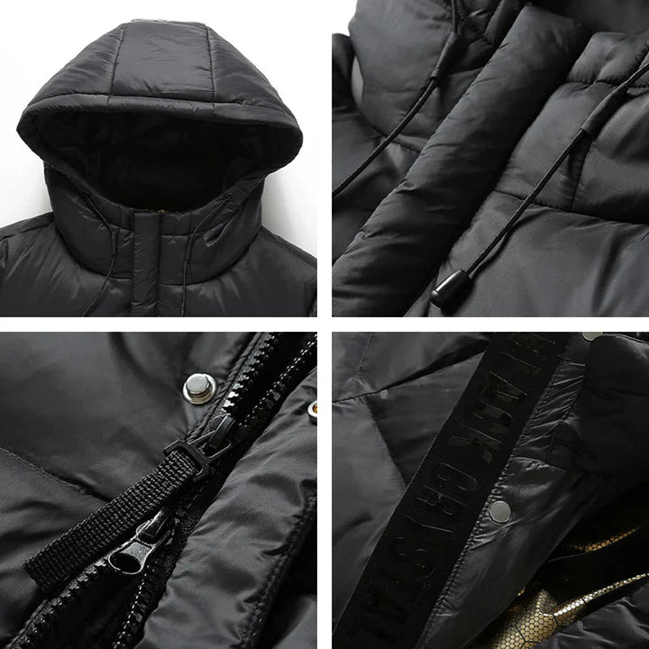 Mens Insulated Long Down Coat Winter Warm