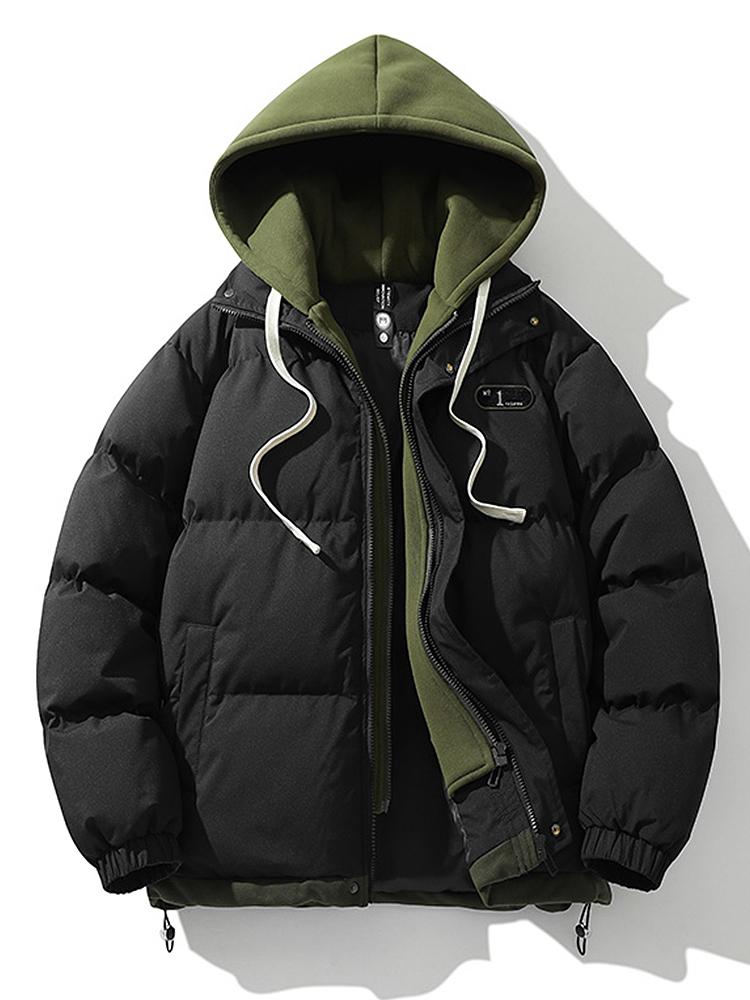 Mens Hooded Puffer Jacket with Insulated Fill