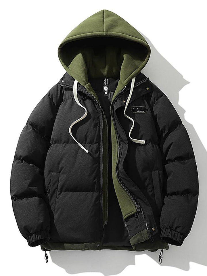 Mens Hooded Puffer Jacket with Insulated Fill