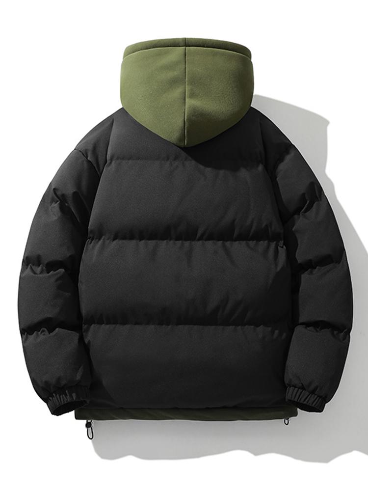 Mens Hooded Puffer Jacket with Insulated Fill