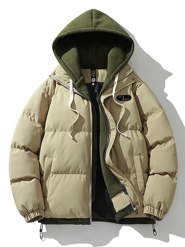 Mens Hooded Puffer Jacket with Insulated Fill