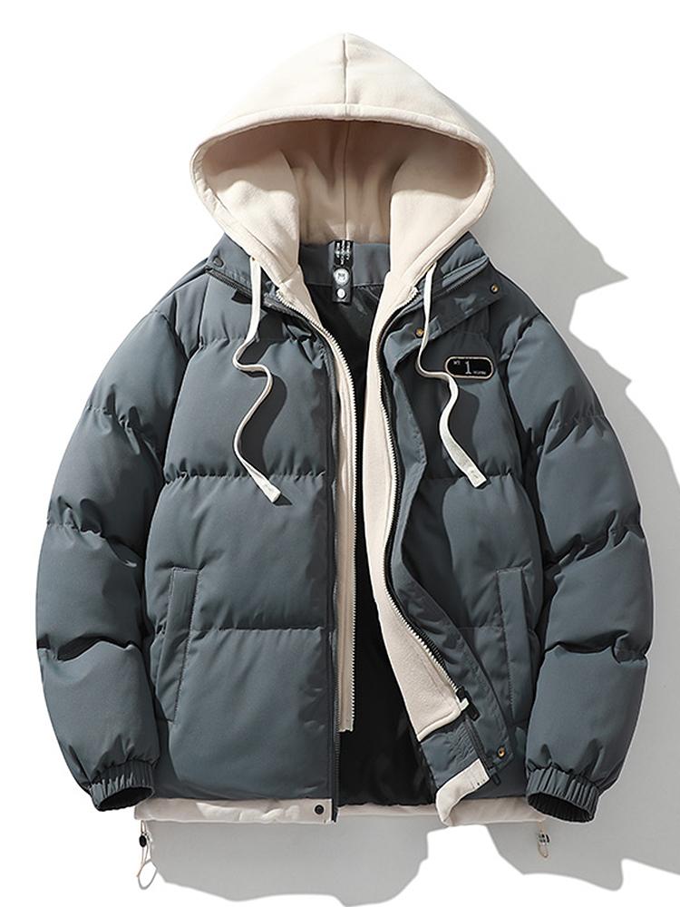 Mens Hooded Puffer Jacket with Insulated Fill