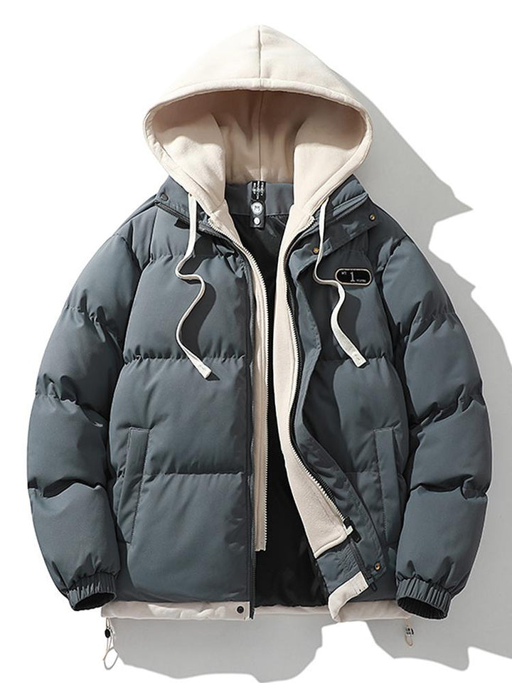 Mens Hooded Puffer Jacket with Insulated Fill
