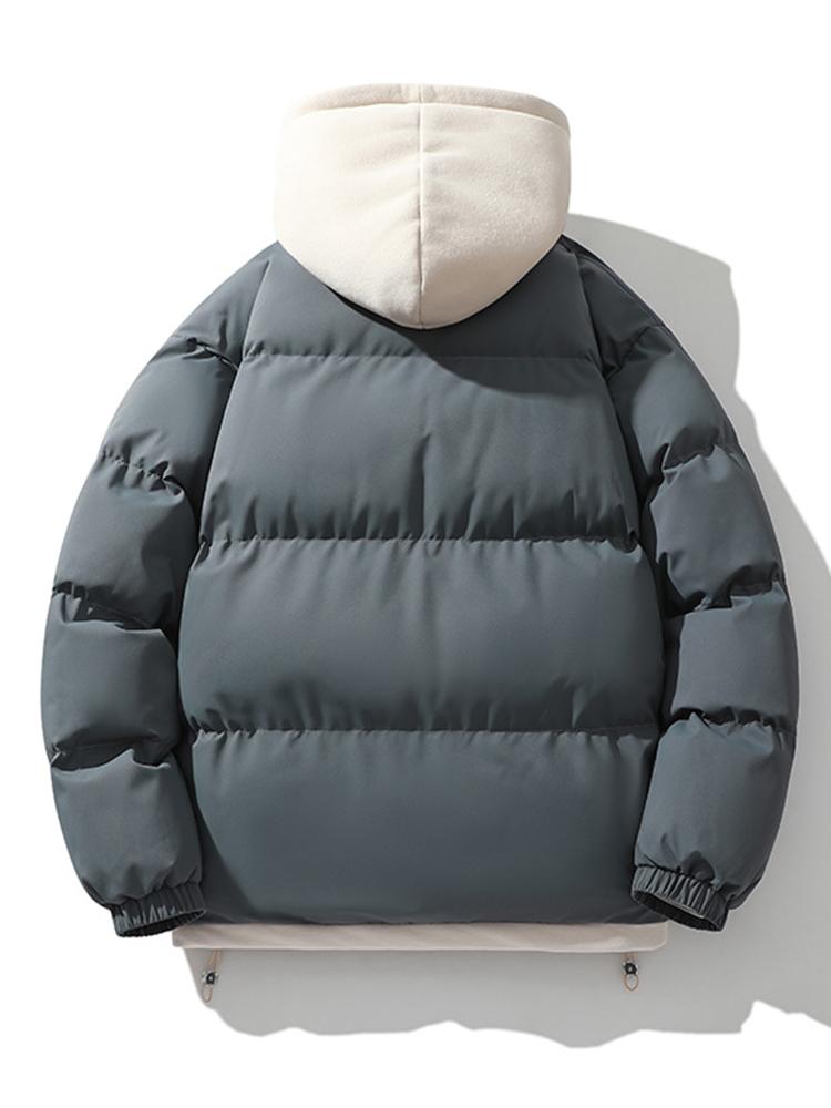 Mens Hooded Puffer Jacket with Insulated Fill
