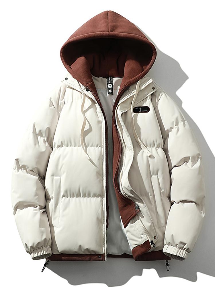 Mens Hooded Puffer Jacket with Insulated Fill