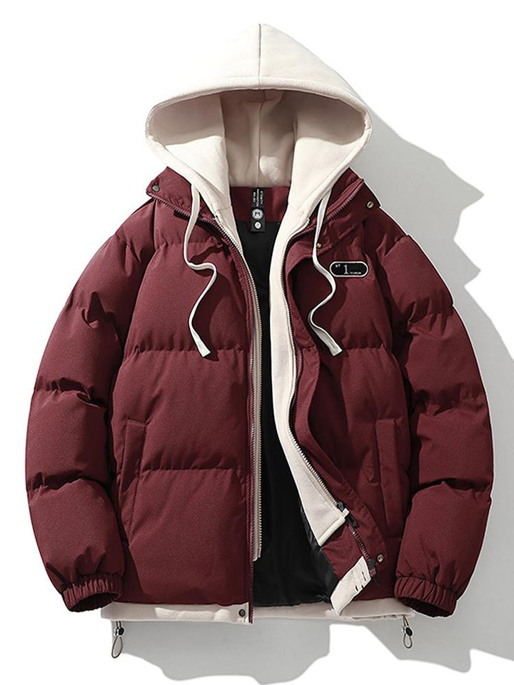 Mens Hooded Puffer Jacket with Insulated Fill