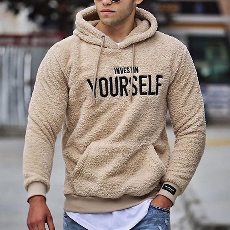 Mens Fleece Hoodie with Embroidered Design Relaxed Fit - BritishMode