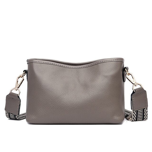 Womens Small Shoulder Bag with Wide Guitar Strap