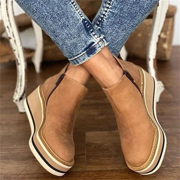 Womens Ankle Boots High Heel Leather Style