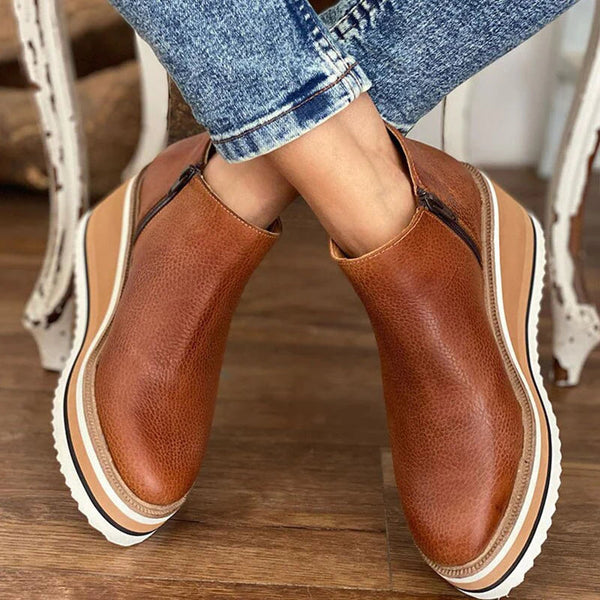 Womens Ankle Boots High Heel Leather Style