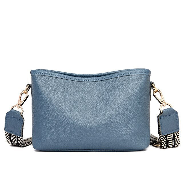 Womens Small Shoulder Bag with Wide Guitar Strap