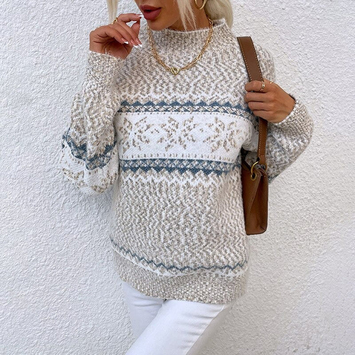 Womens Fair Isle Knit Sweater Classic Fit