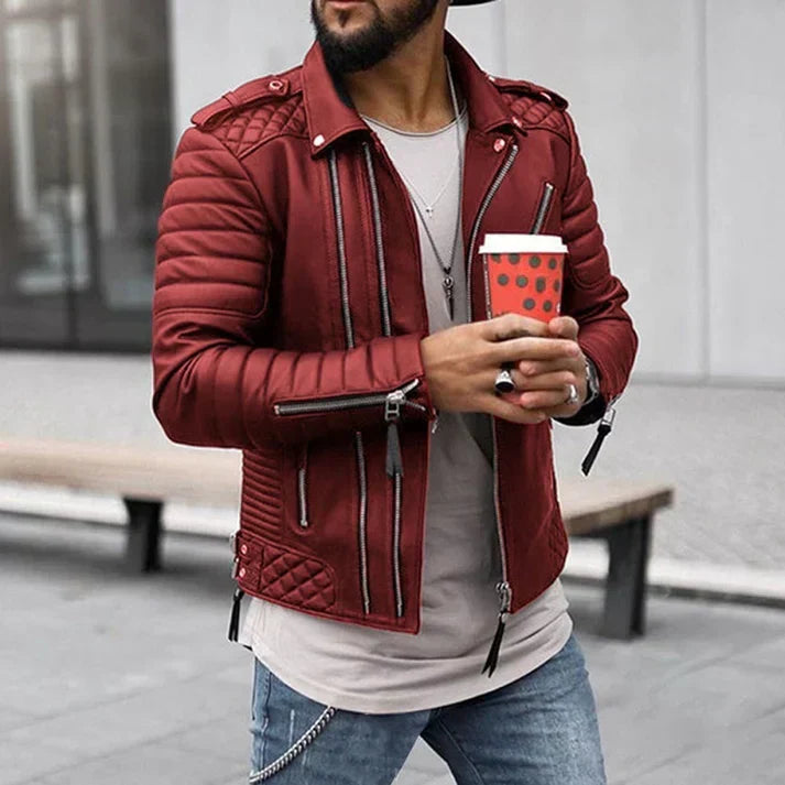 Mens Leather Jacket Stylish Fit
