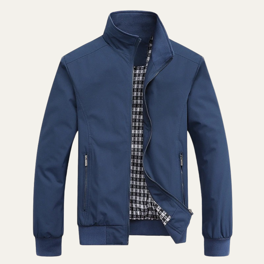 Mens Zip Jacket Lightweight Lined Relaxed Fit