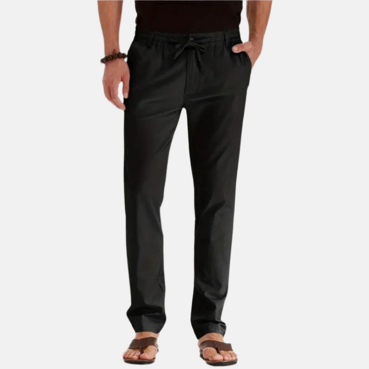 Mens Casual Trousers Elastic Waistband Loose Fit - BritishMode