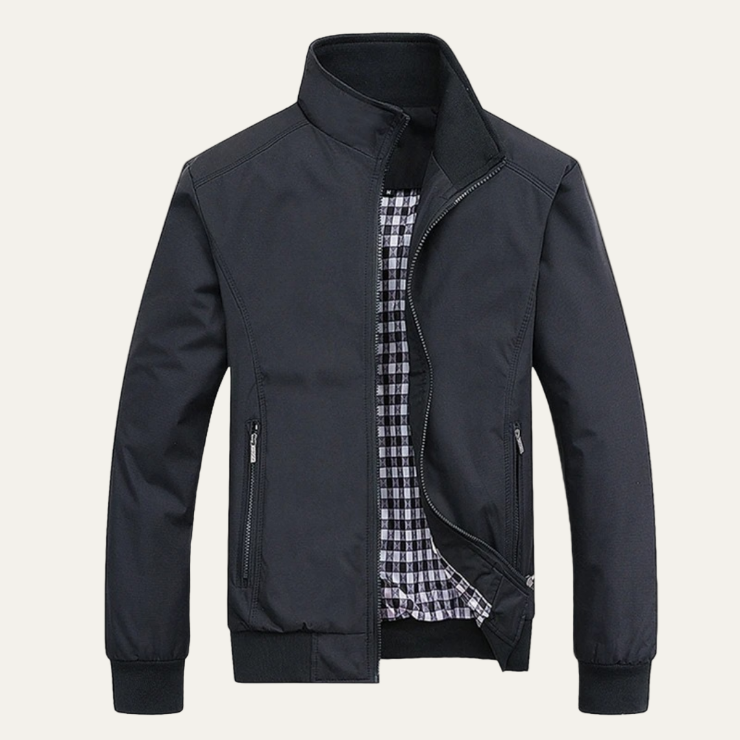 Mens Zip Jacket Lightweight Lined Relaxed Fit