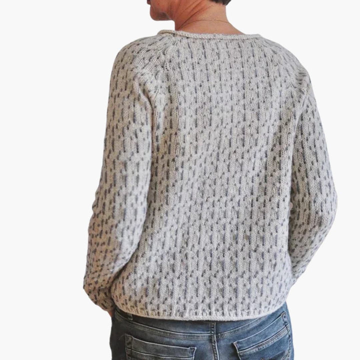 Womens Crew Neck Sweater Patterned Knit