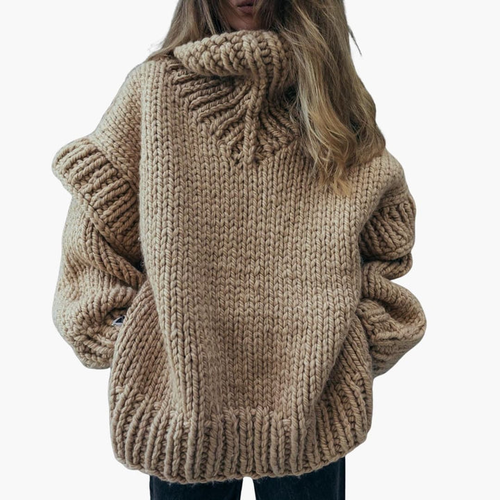 Womens Oversized Turtleneck Sweater Knit Relaxed Fit