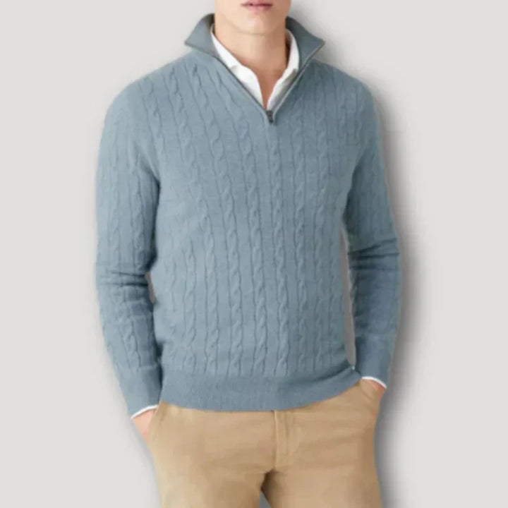 Mens Cashmere Zip-Up Sweater Italian Style