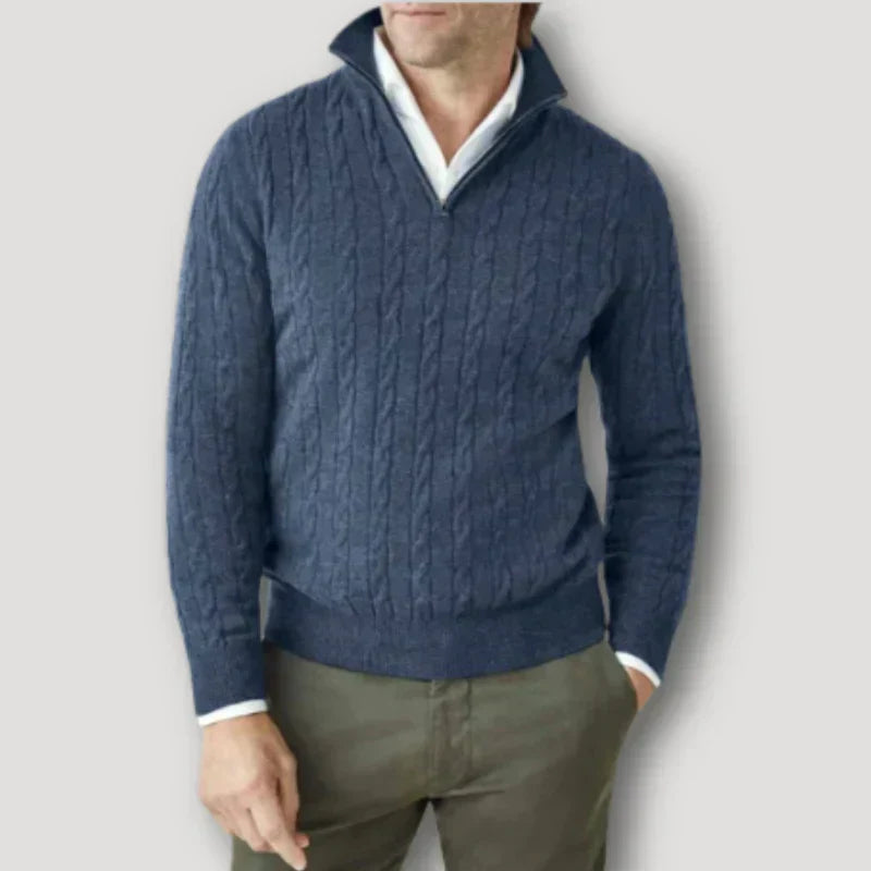 Mens Cashmere Zip-Up Sweater Italian Style