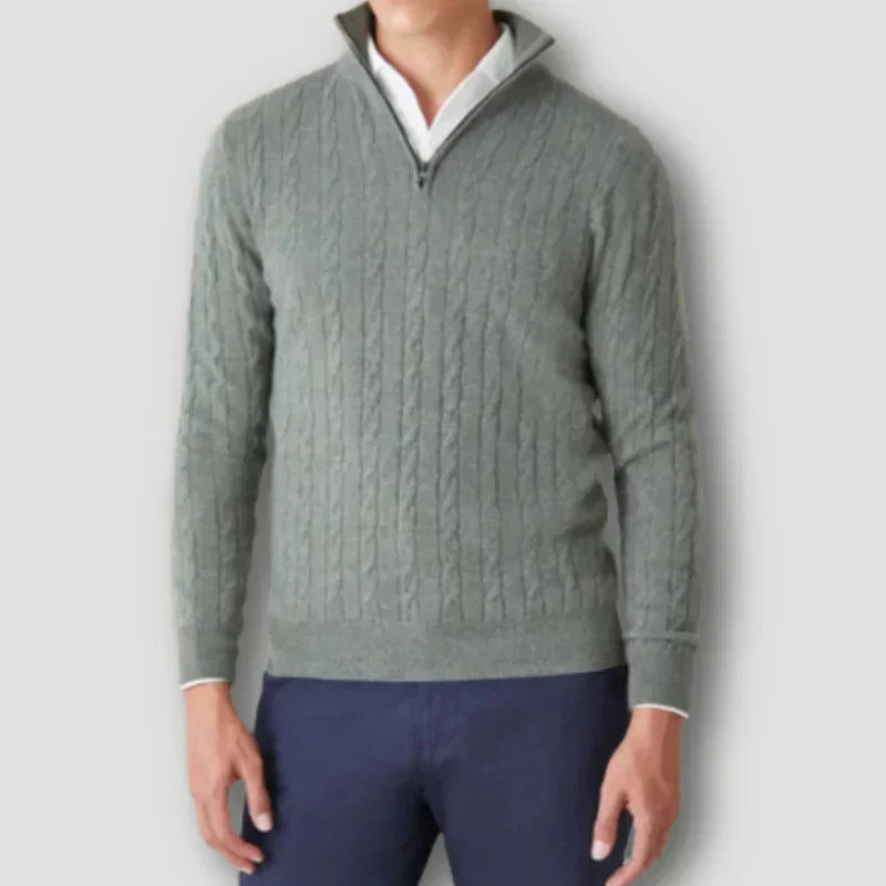 Mens Cashmere Zip-Up Sweater Italian Style