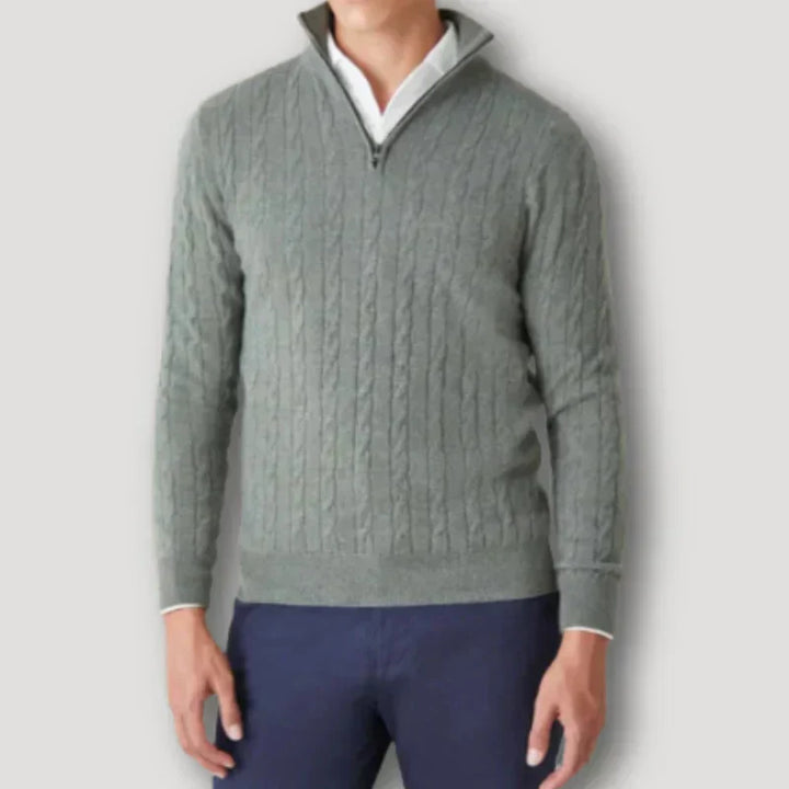 Mens Cashmere Zip-Up Sweater Italian Style
