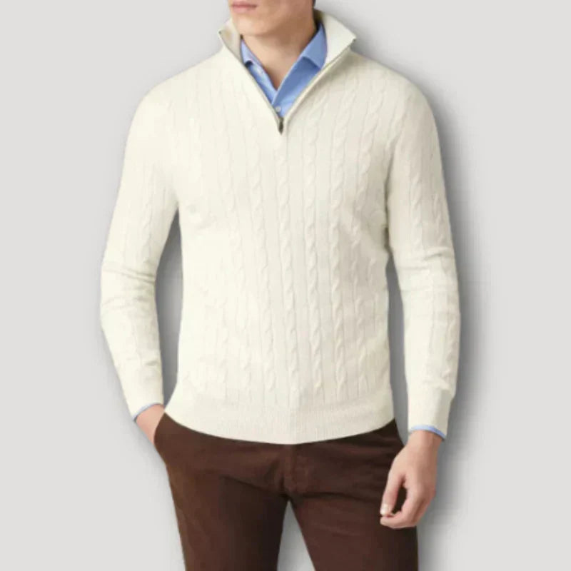 Mens Cashmere Zip-Up Sweater Italian Style
