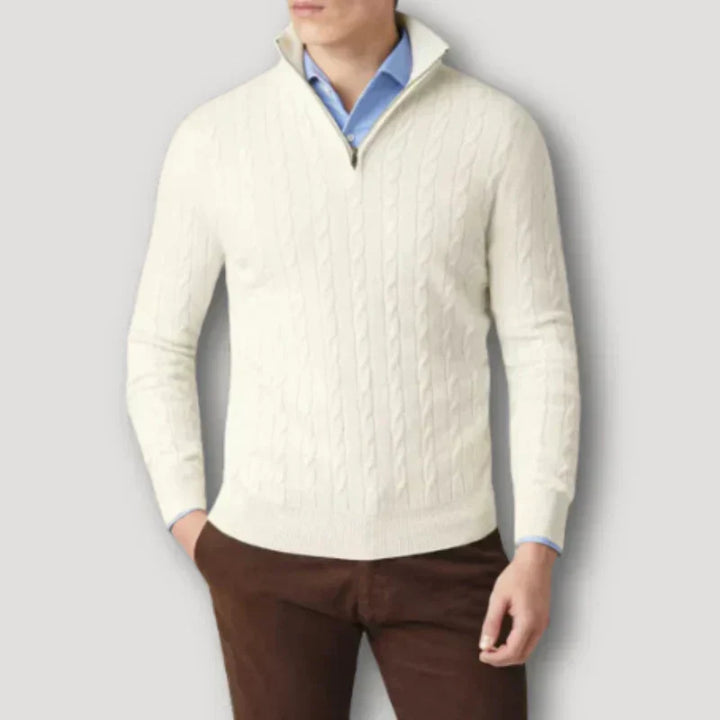 Mens Cashmere Zip-Up Sweater Italian Style