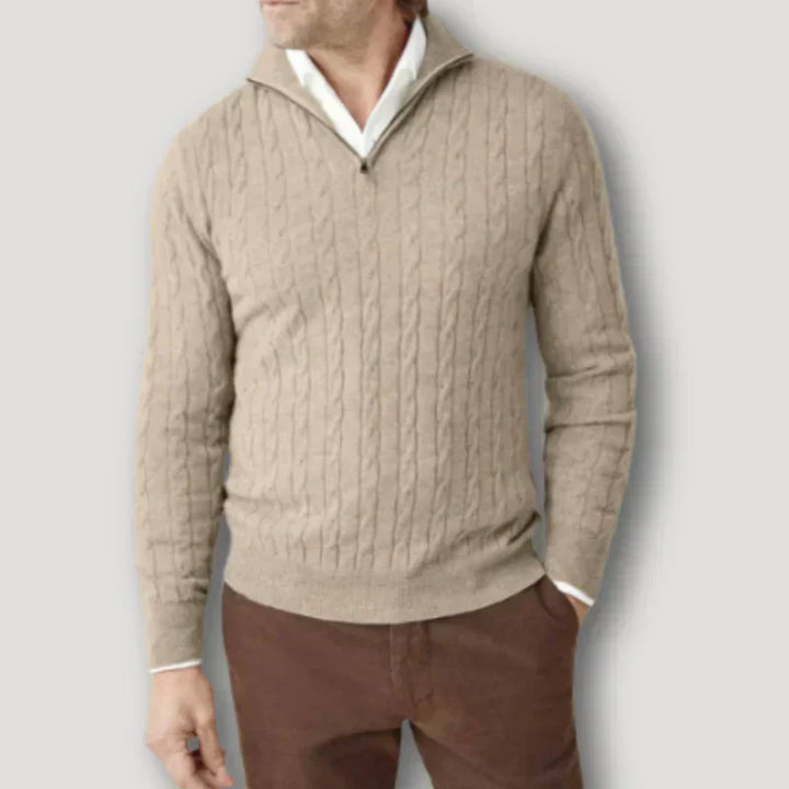 Mens Cashmere Zip-Up Sweater Italian Style - BritishMode