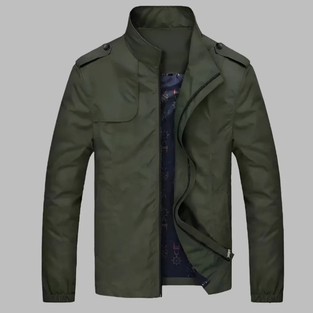 Mens Jacket with Zip-Up Front Casual Fit