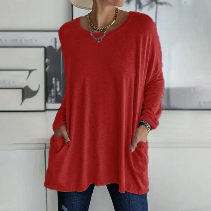 Womens Oversized Tunic Long Sleeve Relaxed Fit - BritishMode