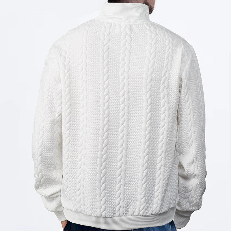 Unisex Quarter Zip Sweater Knit Blend Airflow Neck