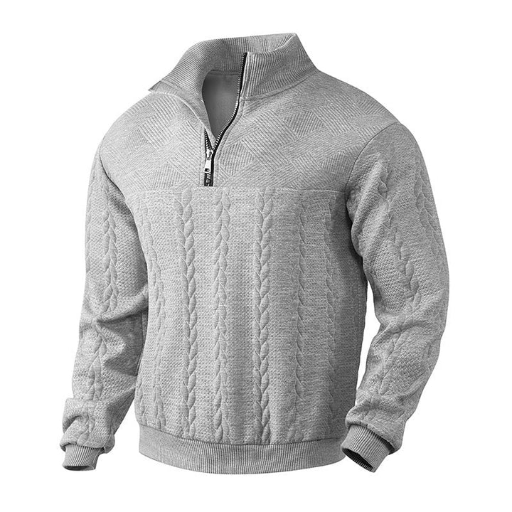 Unisex Quarter Zip Sweater Knit Blend Airflow Neck