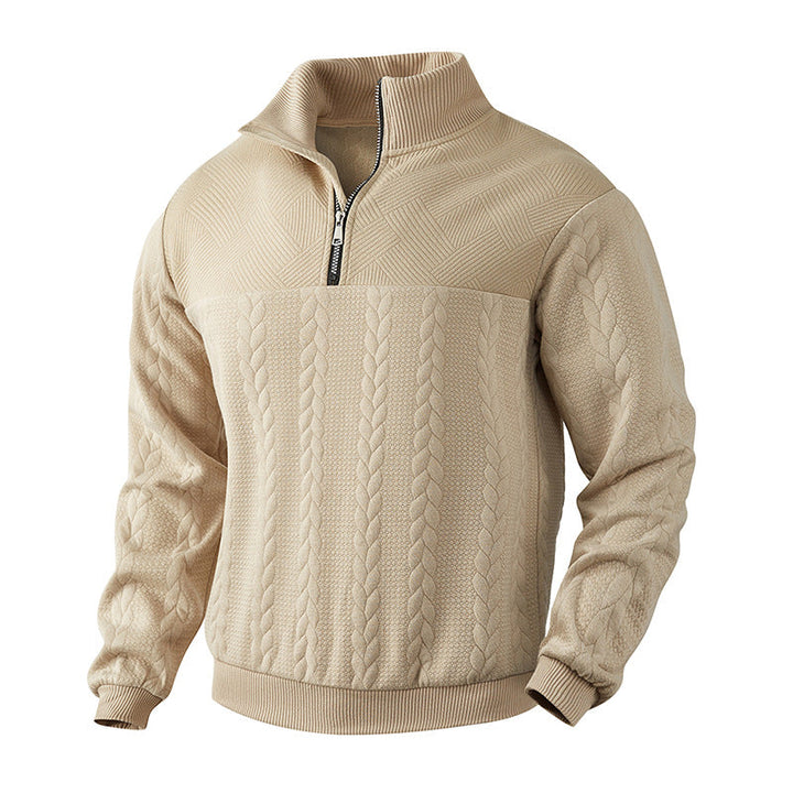 Unisex Quarter Zip Sweater Knit Blend Airflow Neck