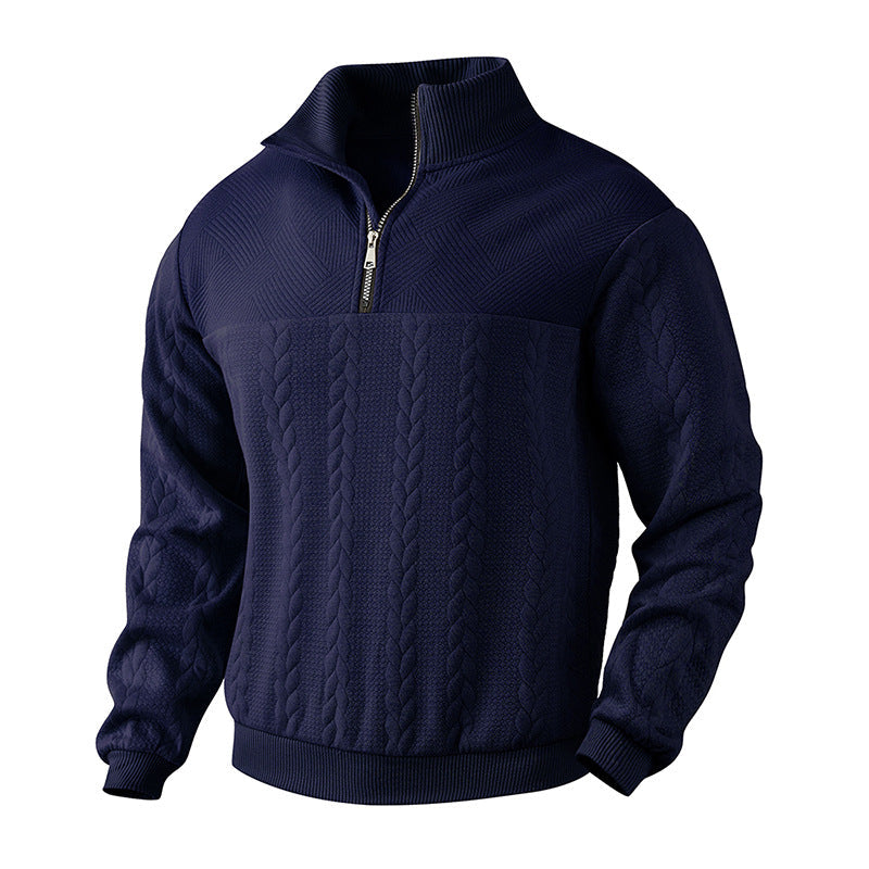 Unisex Quarter Zip Sweater Knit Blend Airflow Neck