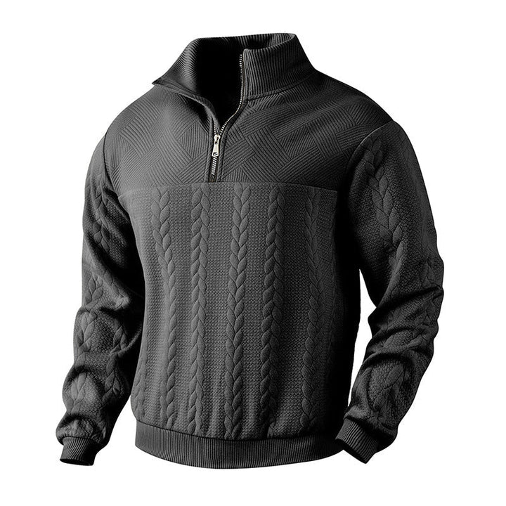 Unisex Quarter Zip Sweater Knit Blend Airflow Neck