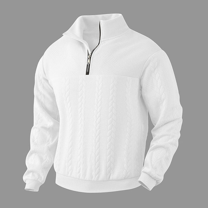 Unisex Quarter Zip Sweater Knit Blend Airflow Neck