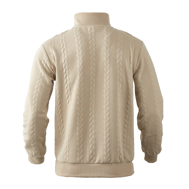 Unisex Quarter Zip Sweater Knit Blend Airflow Neck