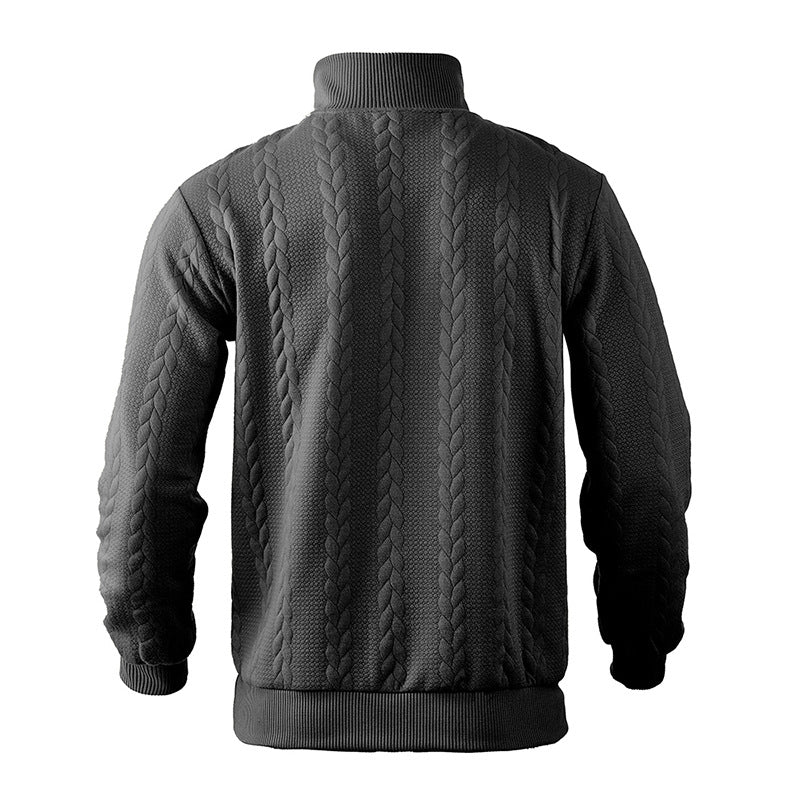 Unisex Quarter Zip Sweater Knit Blend Airflow Neck