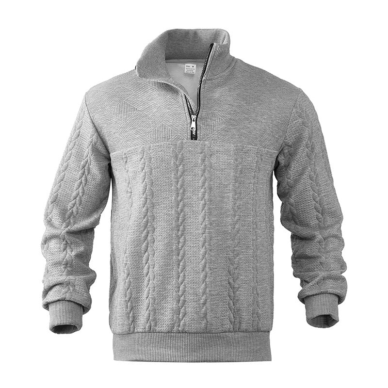 Unisex Quarter Zip Sweater Knit Blend Airflow Neck - BritishMode