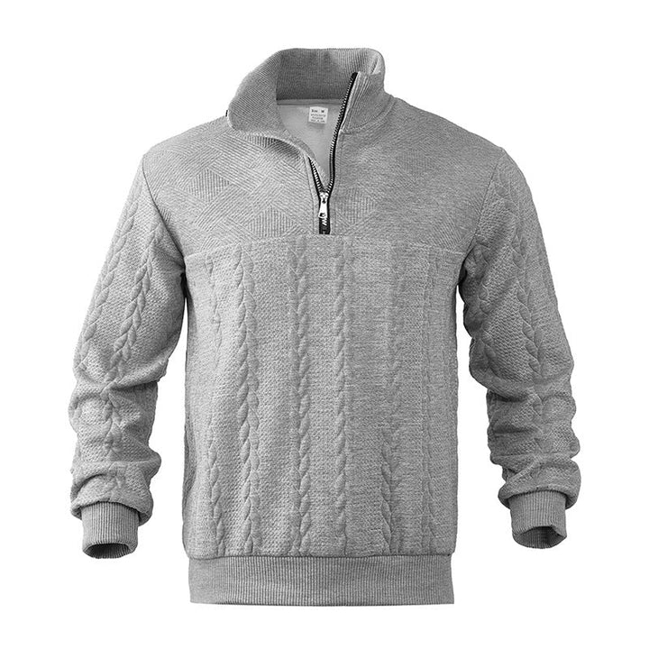 Unisex Quarter Zip Sweater Knit Blend Airflow Neck - BritishMode