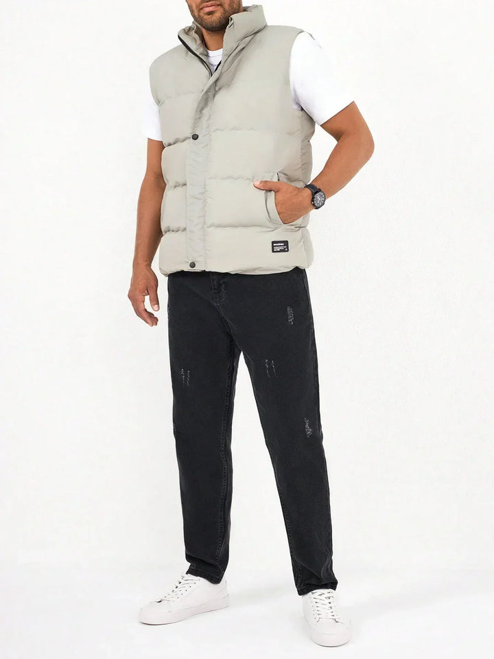 Unisex Quilted Gilet with Zipper Front Breathable Warm Fit